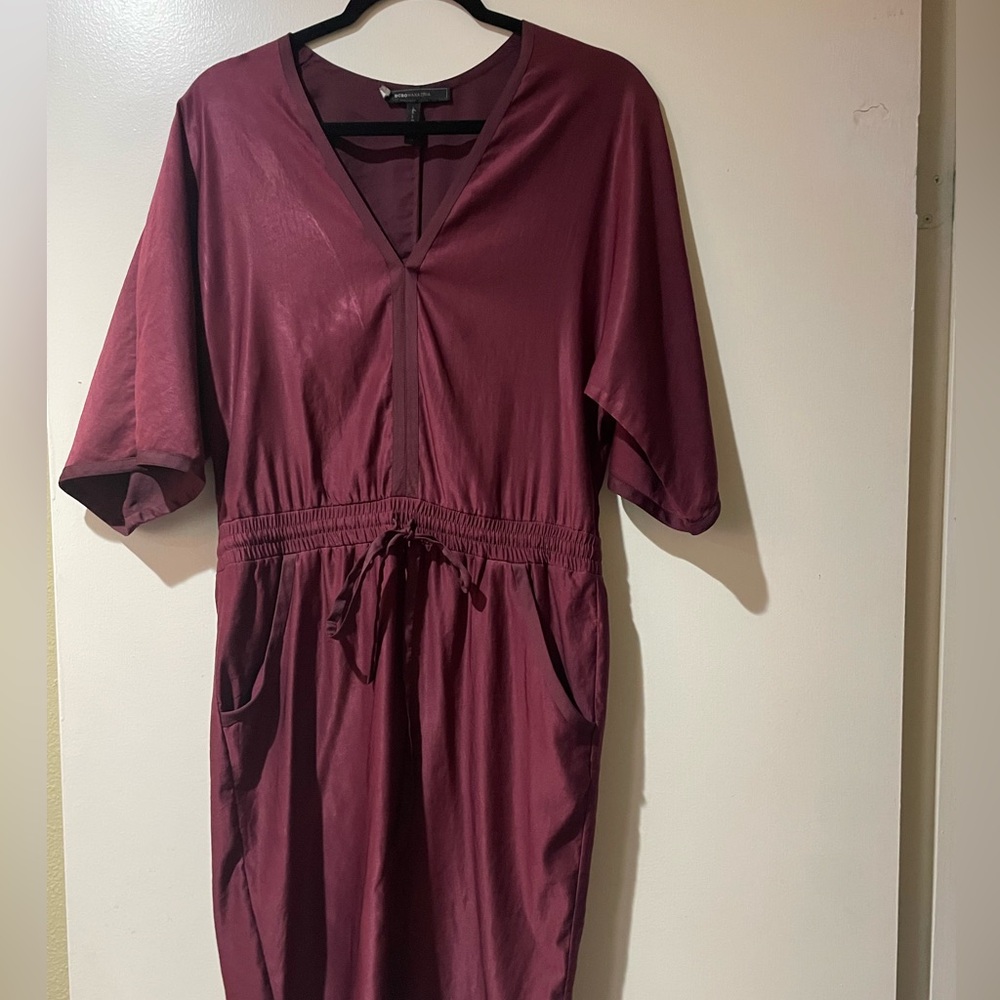 BCBGMaxAzria Deep Red V-Neck Dress
